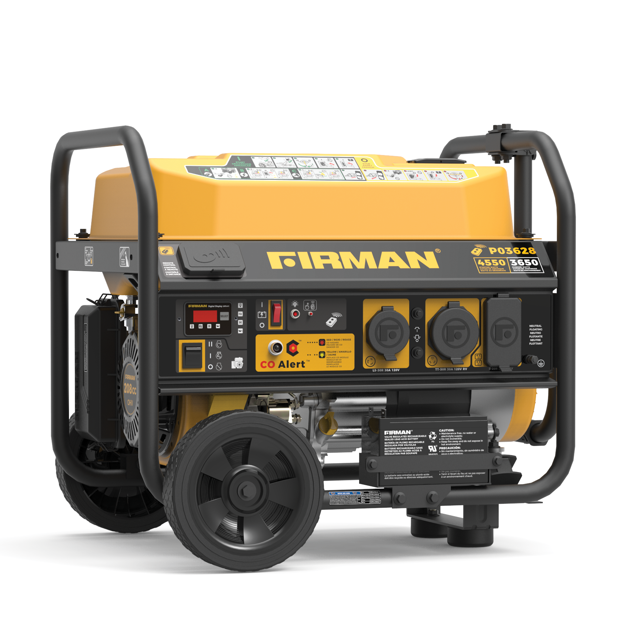 Firman P03628 Remote Start 120V 4550 / 3650 -Watt Single fuel Portable Generator