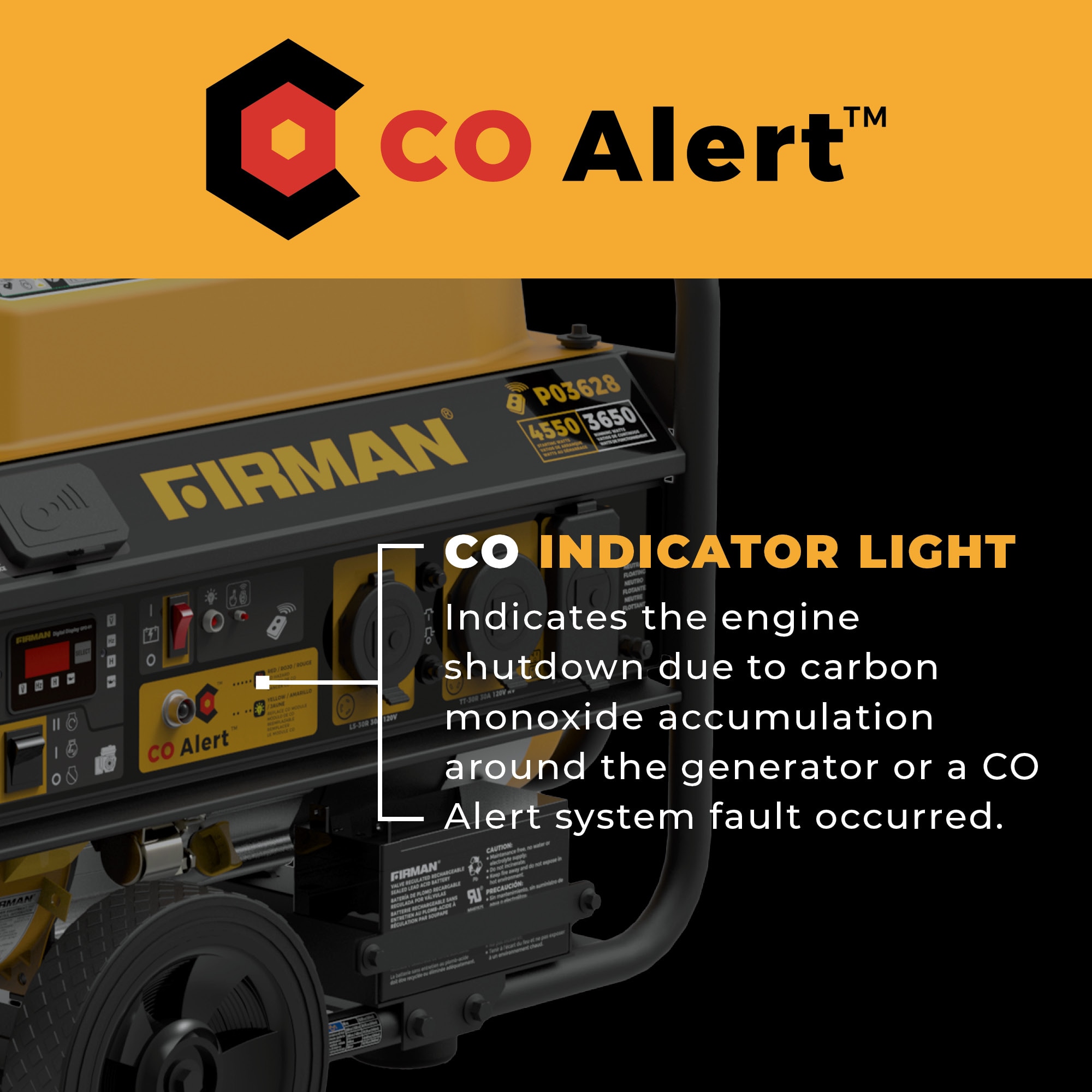 Firman P03628 Remote Start 120V 4550 / 3650 -Watt Single fuel Portable Generator