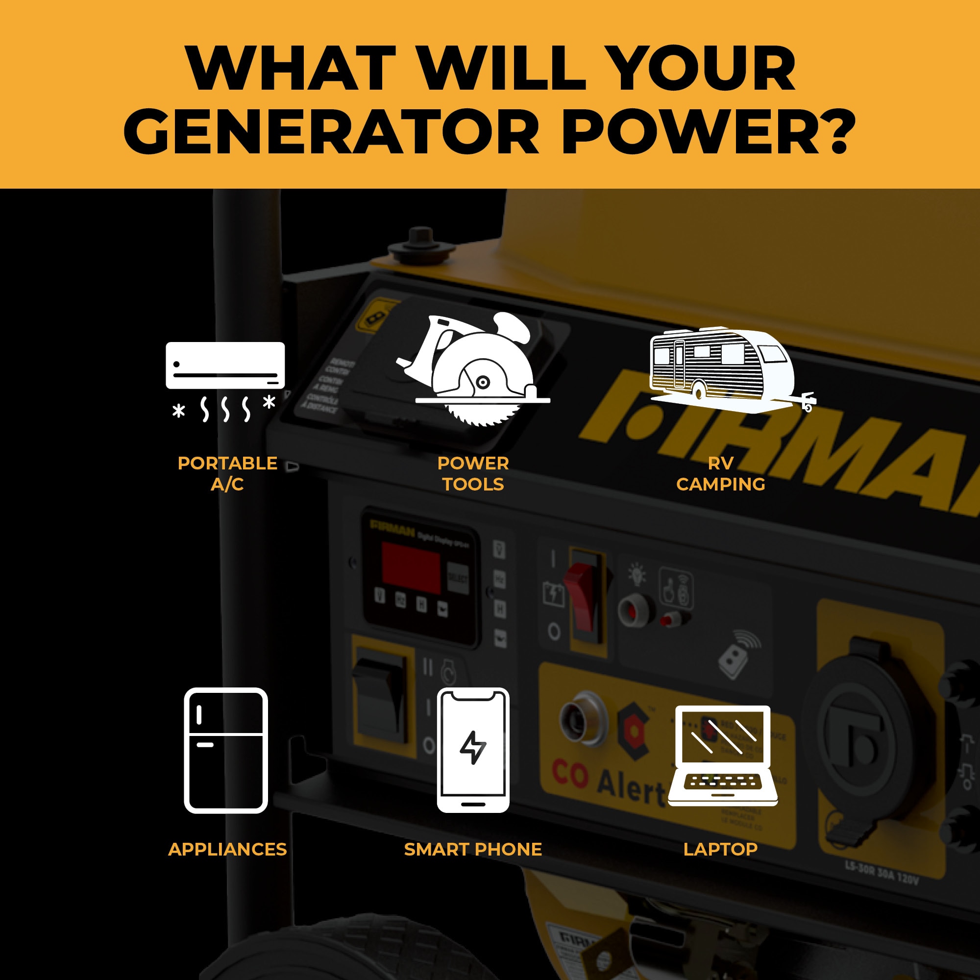 Firman P03628 Remote Start 120V 4550 / 3650 -Watt Single fuel Portable Generator