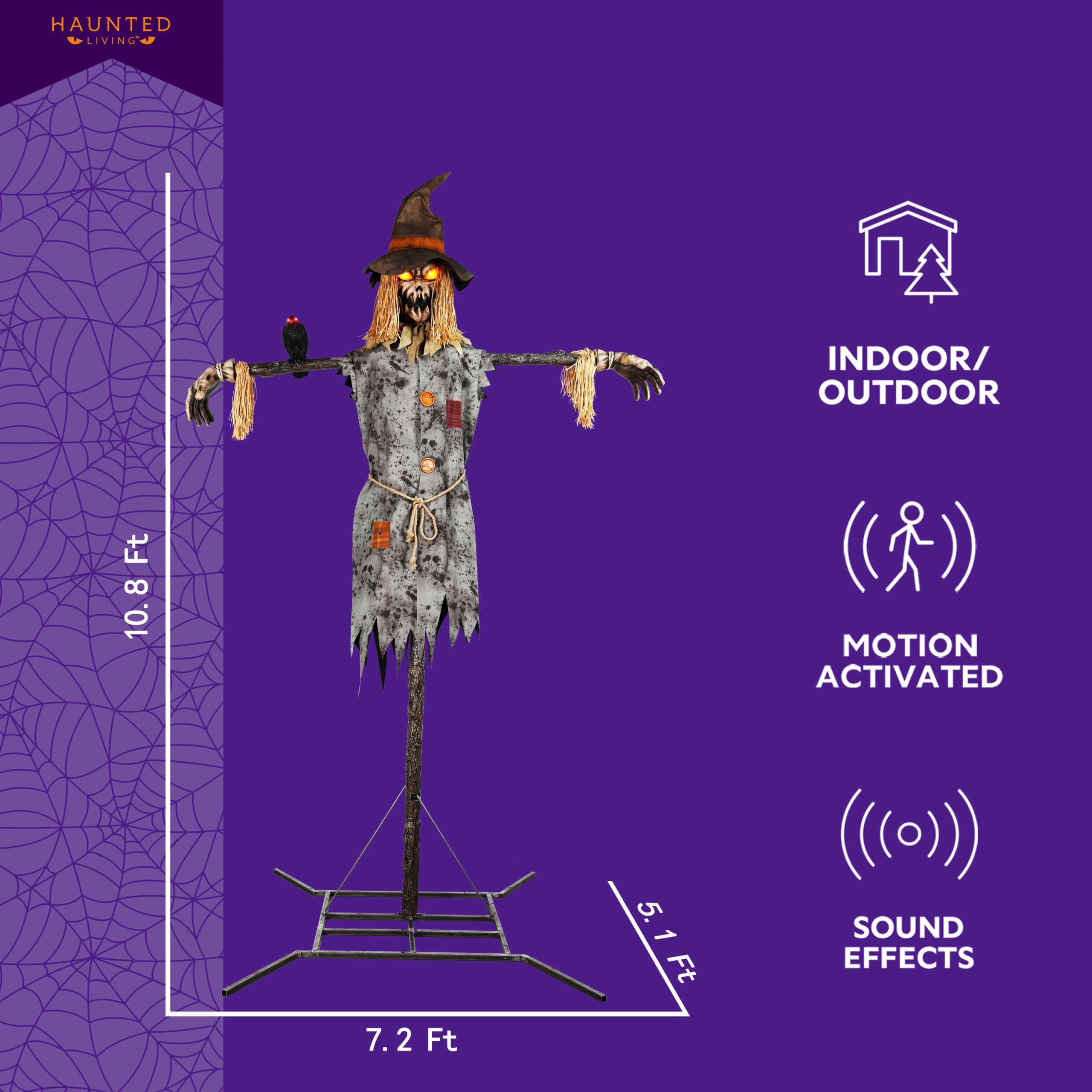 Haunted Living 10.5-ft Scarecrow Motion Activated Lighted Animatronic
