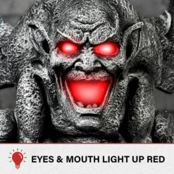 Haunted Hill Farm 3.58-ft Freestanding Motion Activated Church bells sound Gargoyle Animatronic