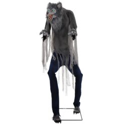Haunted Hill Farm 7-ft Freestanding Motion Activated Lighted Farkas Werewolf Animatronic