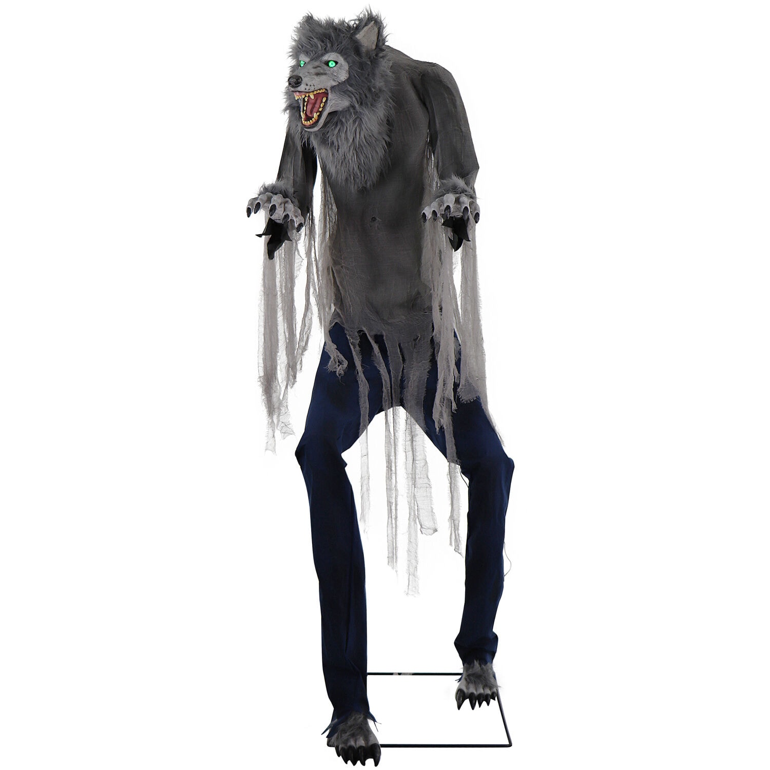Haunted Hill Farm 7-ft Freestanding Motion Activated Lighted Farkas Werewolf Animatronic