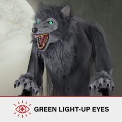 Haunted Hill Farm 7-ft Freestanding Motion Activated Lighted Farkas Werewolf Animatronic