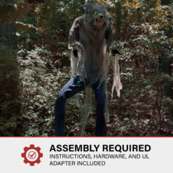 Haunted Hill Farm 7-ft Freestanding Motion Activated Lighted Farkas Werewolf Animatronic