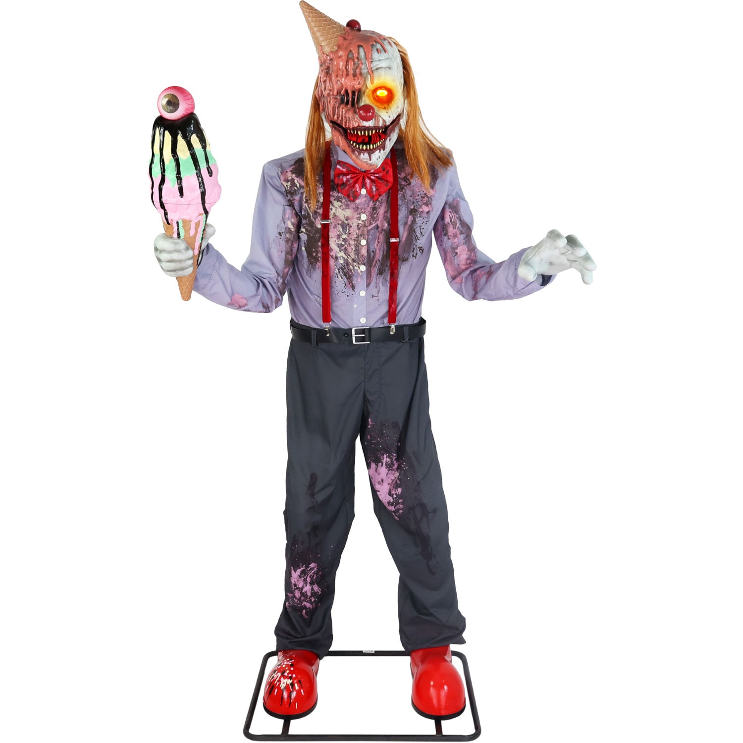 Haunted Hill Farm 6.89-ft Freestanding Motion Activated Talking Lighted Clown Animatronic