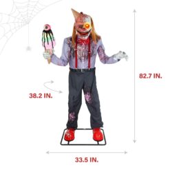 Haunted Hill Farm 6.89-ft Freestanding Motion Activated Talking Lighted Clown Animatronic