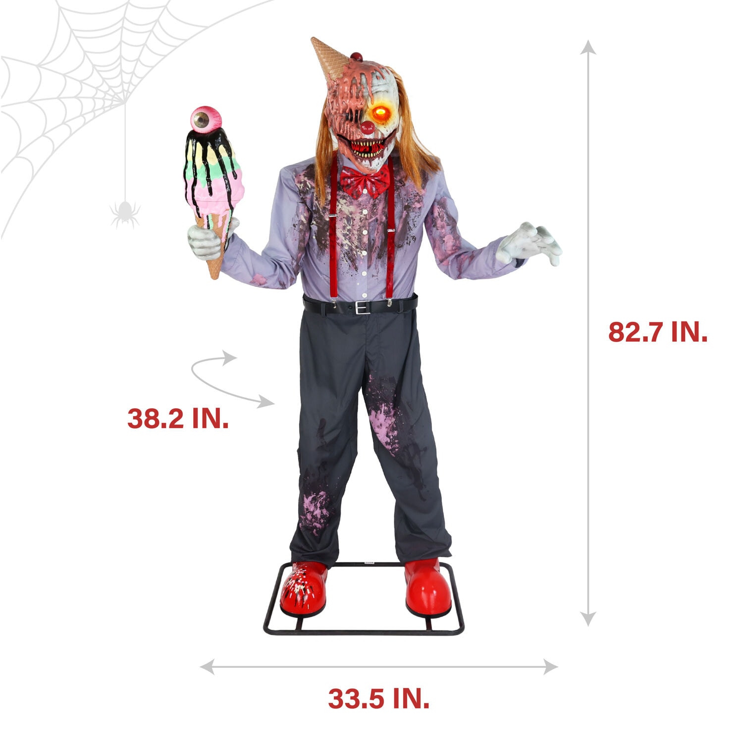 Haunted Hill Farm 6.89-ft Freestanding Motion Activated Talking Lighted Clown Animatronic