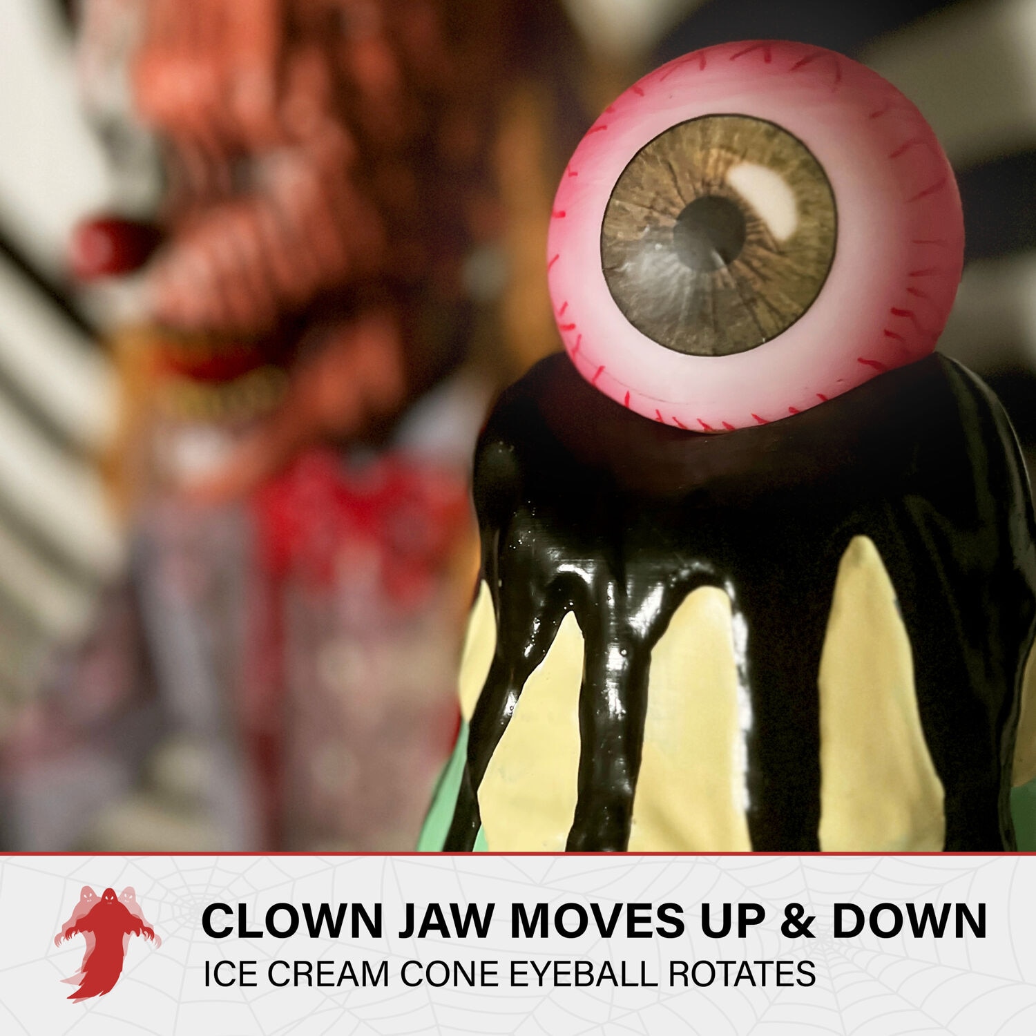Haunted Hill Farm 6.89-ft Freestanding Motion Activated Talking Lighted Clown Animatronic