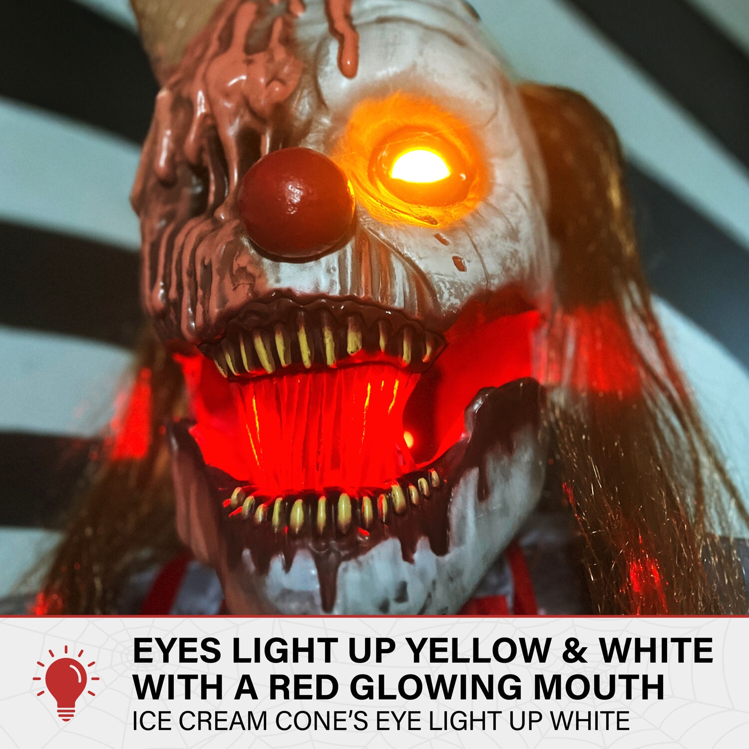 Haunted Hill Farm 6.89-ft Freestanding Motion Activated Talking Lighted Clown Animatronic