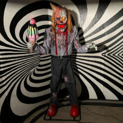 Haunted Hill Farm 6.89-ft Freestanding Motion Activated Talking Lighted Clown Animatronic