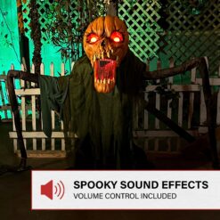 Haunted Hill Farm 4.53-ft Freestanding Motion Activated Lighted Zombie Animatronic