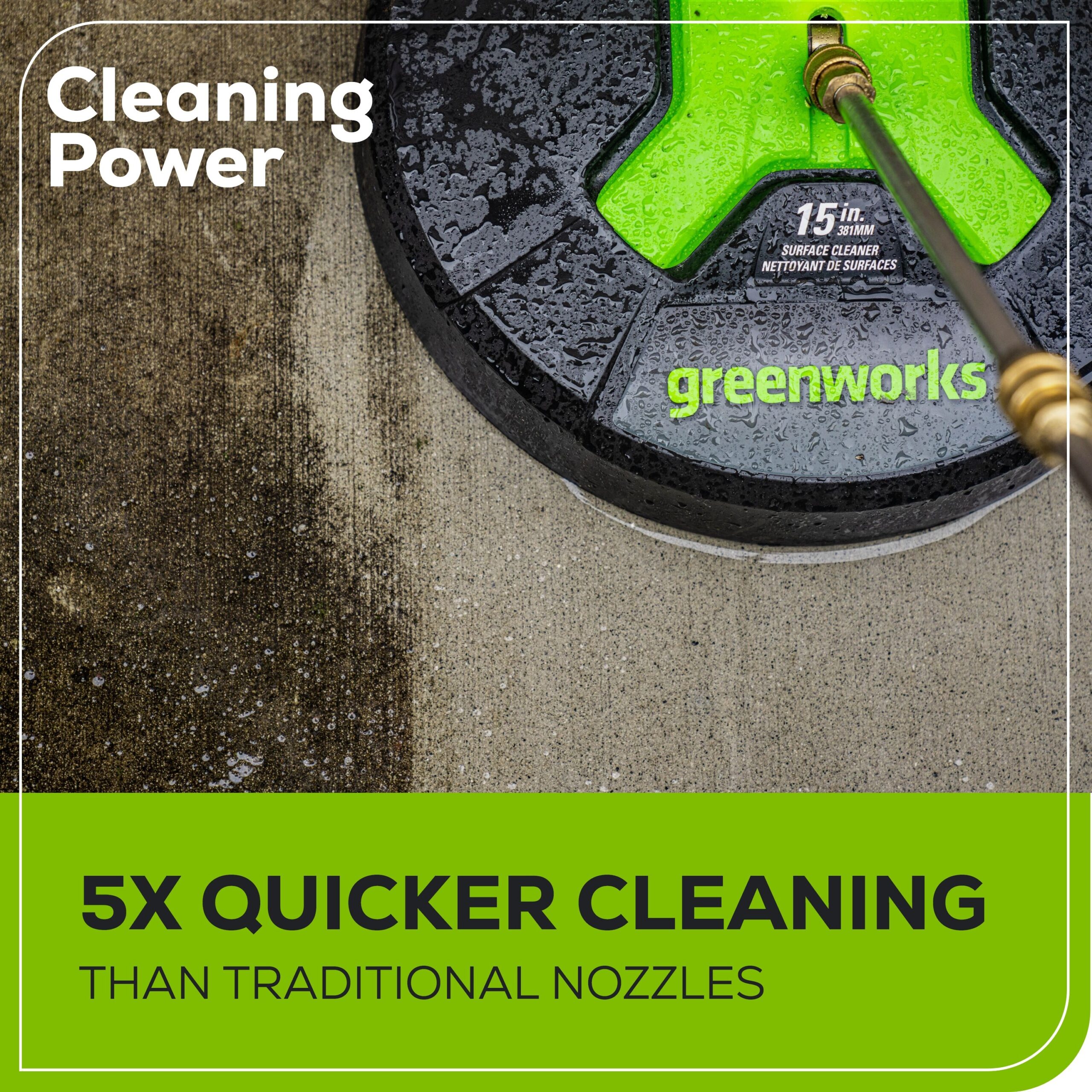 Greenworks 2700-PSI 2.3-GPM Cold Water Electric Pressure washer with 5 Spray Tips and Surface Cleaner