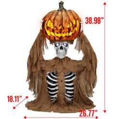 Haunted Living 4-ft Pop Up Pumpkin with Skeleton Motion Activated Lighted Animatronic