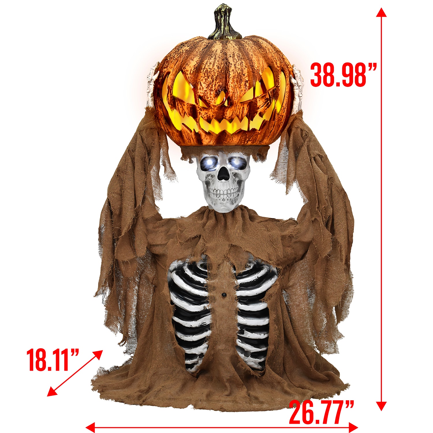 Haunted Living 4-ft Pop Up Pumpkin with Skeleton Motion Activated Lighted Animatronic