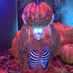 Haunted Living 4-ft Pop Up Pumpkin with Skeleton Motion Activated Lighted Animatronic