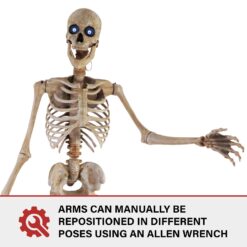 Haunted Hill Farm 8-ft Freestanding Motion Activated Talking Lighted Bones McNeely Skeleton Animatronic