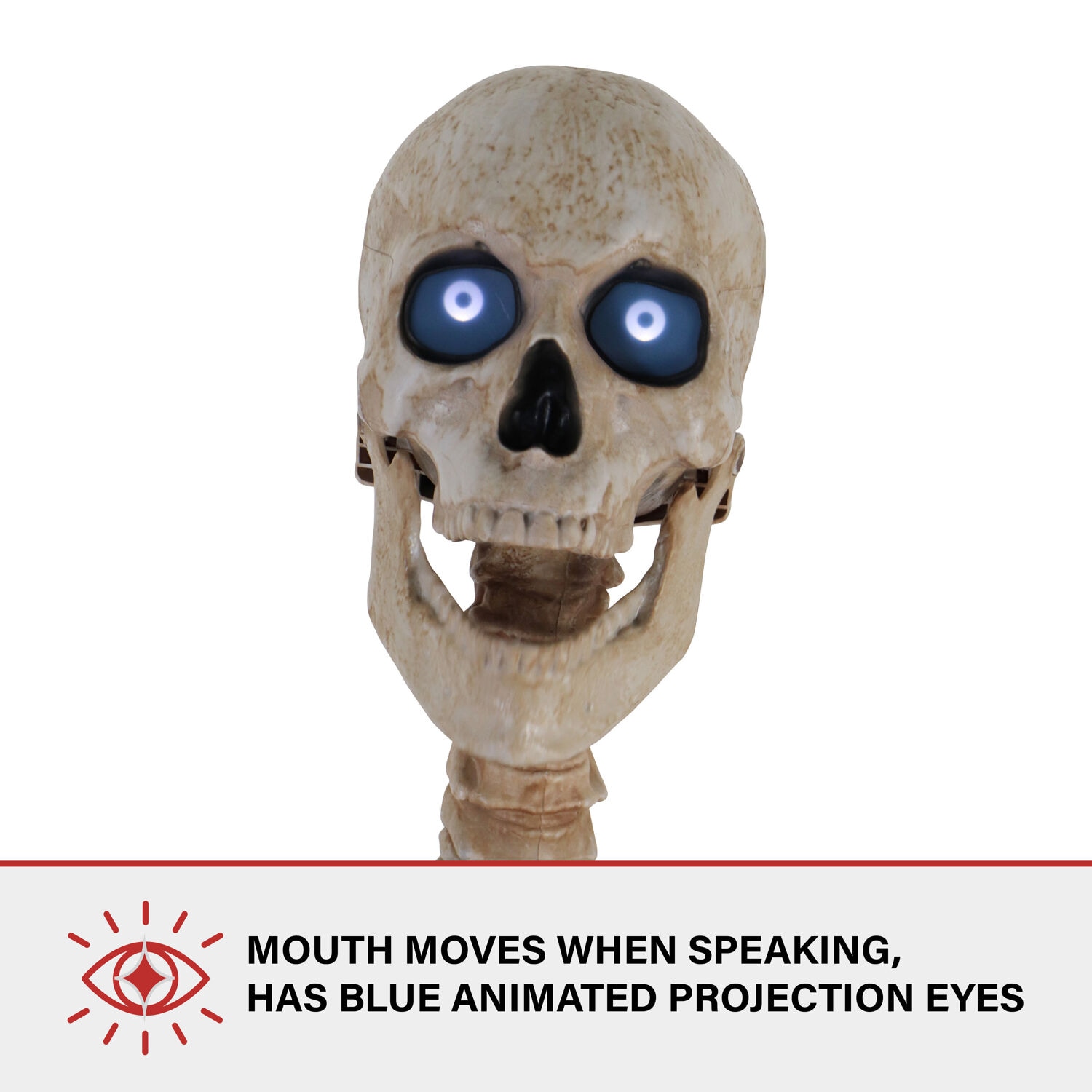 Haunted Hill Farm 8-ft Freestanding Motion Activated Talking Lighted Bones McNeely Skeleton Animatronic