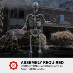 Haunted Hill Farm 8-ft Freestanding Motion Activated Talking Lighted Bones McNeely Skeleton Animatronic