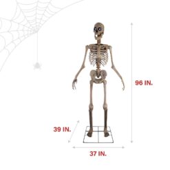 Haunted Hill Farm 8-ft Freestanding Motion Activated Talking Lighted Bones McNeely Skeleton Animatronic