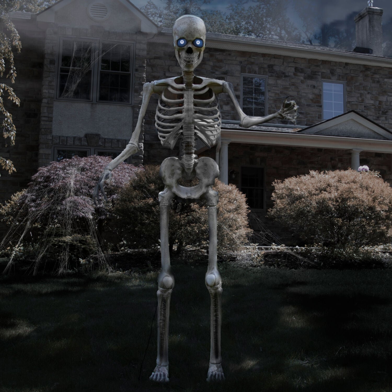 Haunted Hill Farm 8-ft Freestanding Motion Activated Talking Lighted Bones McNeely Skeleton Animatronic
