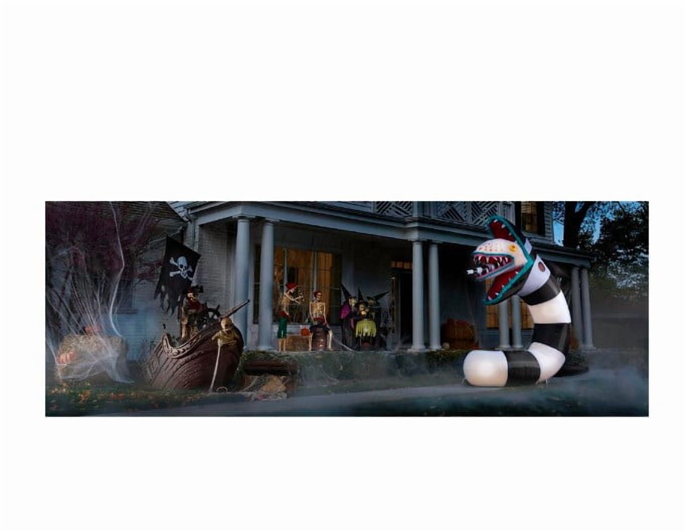 Gemmy Animated Airblown Inflatable Beetlejuice Sandworm w/LEDs Giant WB , 9.5 ft Tall, Multicolored