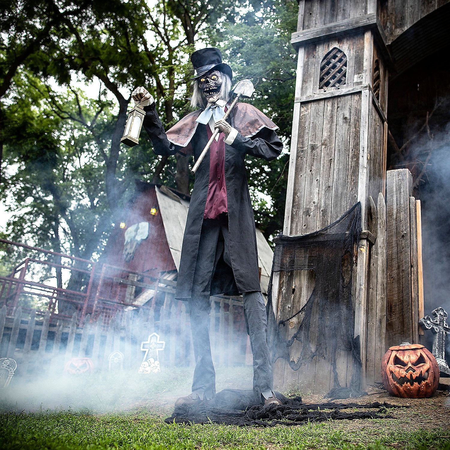Seasonal Visions Animated Graveyard Host Halloween Decoration - 8.5 ft