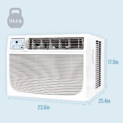 Keystone 18,000 BTU 230V 1000 Sq. ft Window Air Conditioner with Remote, White, KSTAW18C
