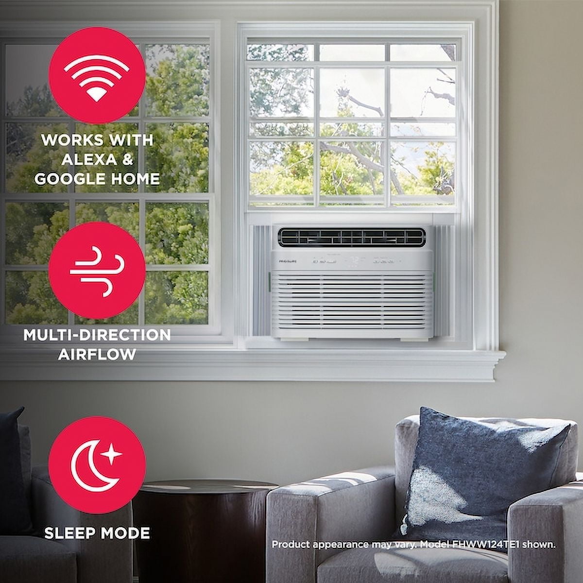 Frigidaire 10,000 BTU Window Room Air Conditioner with Wi-Fi up to 450 sq ft, White
