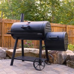 Char-Griller Dakota 625-Sq. in Black Horizontal Charcoal Smoker
