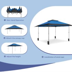Sunshine Valley 13-ft x 13-ft Square Blue Pop-up canopy