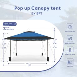 Sunshine Valley 13-ft x 13-ft Square Blue Pop-up canopy