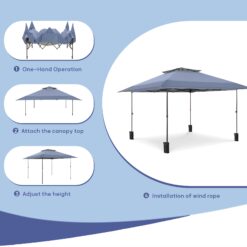 Sunshine Valley 13-ft x 13-ft Square Gray Blue Pop-up canopy