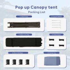 Sunshine Valley 13-ft x 13-ft Square Gray Blue Pop-up canopy
