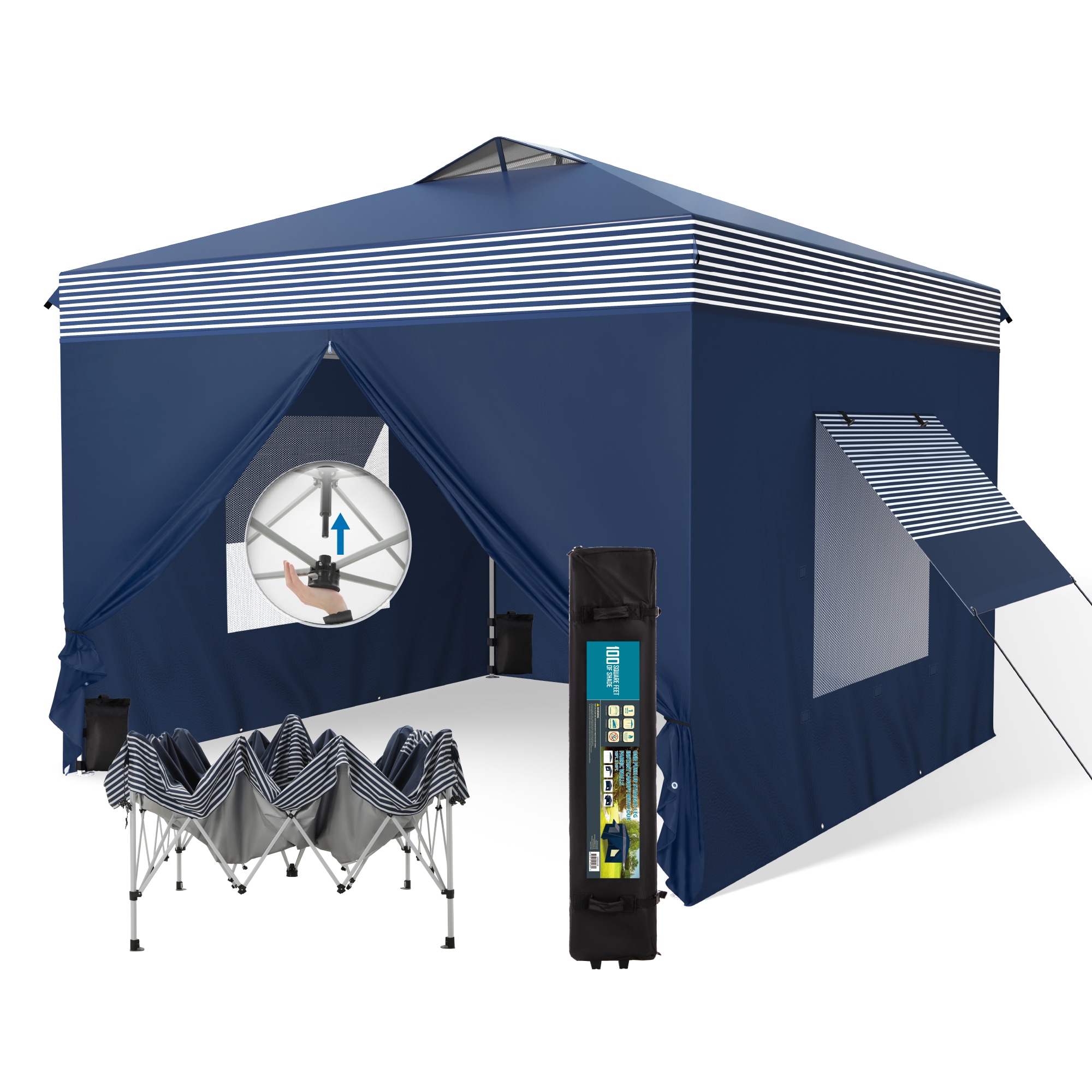 Sunshine Valley 10-ft x 10-ft Square Drak Blue Pop-up canopy