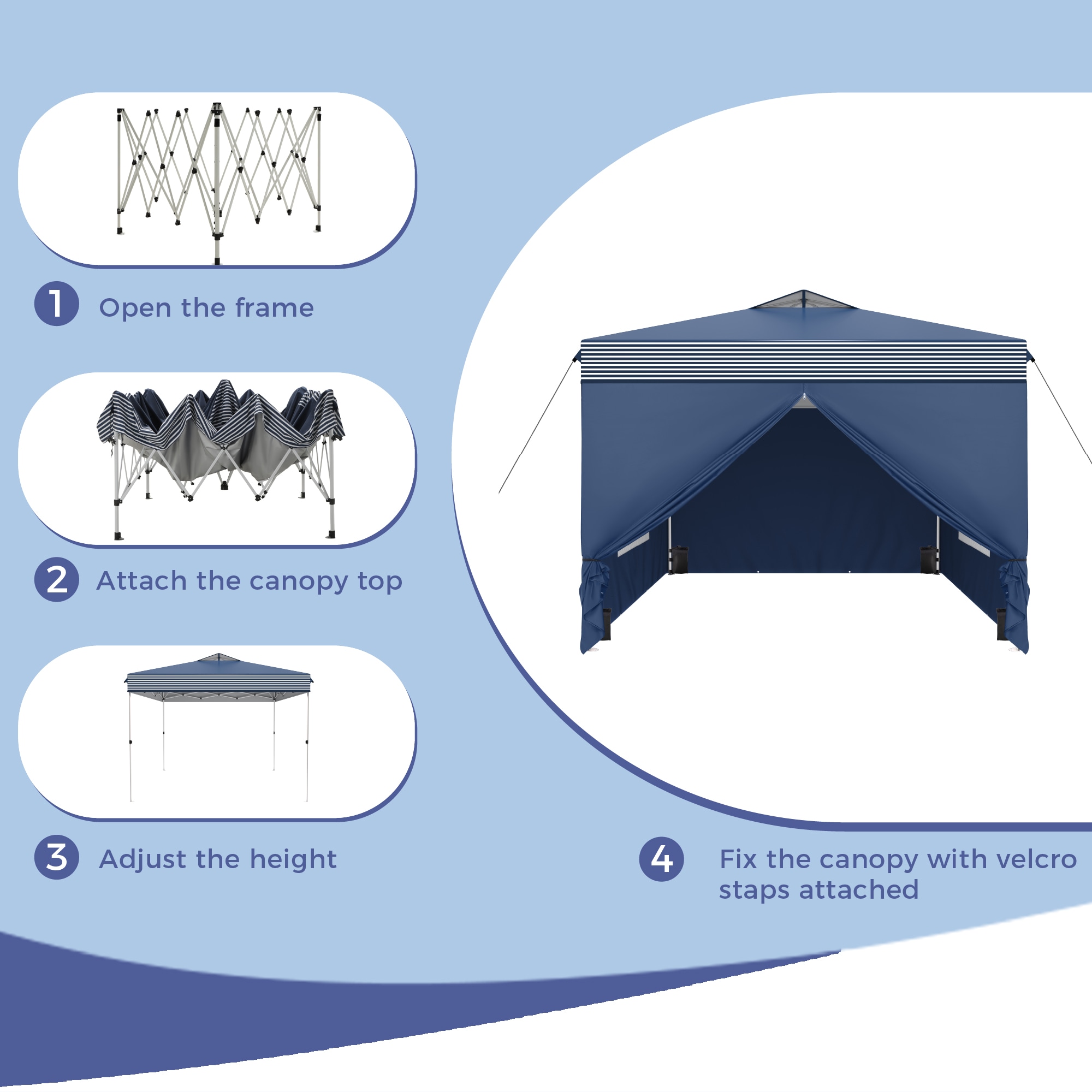 Sunshine Valley 10-ft x 10-ft Square Drak Blue Pop-up canopy