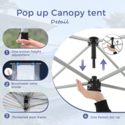Sunshine Valley 10-ft x 10-ft Square Drak Blue Pop-up canopy