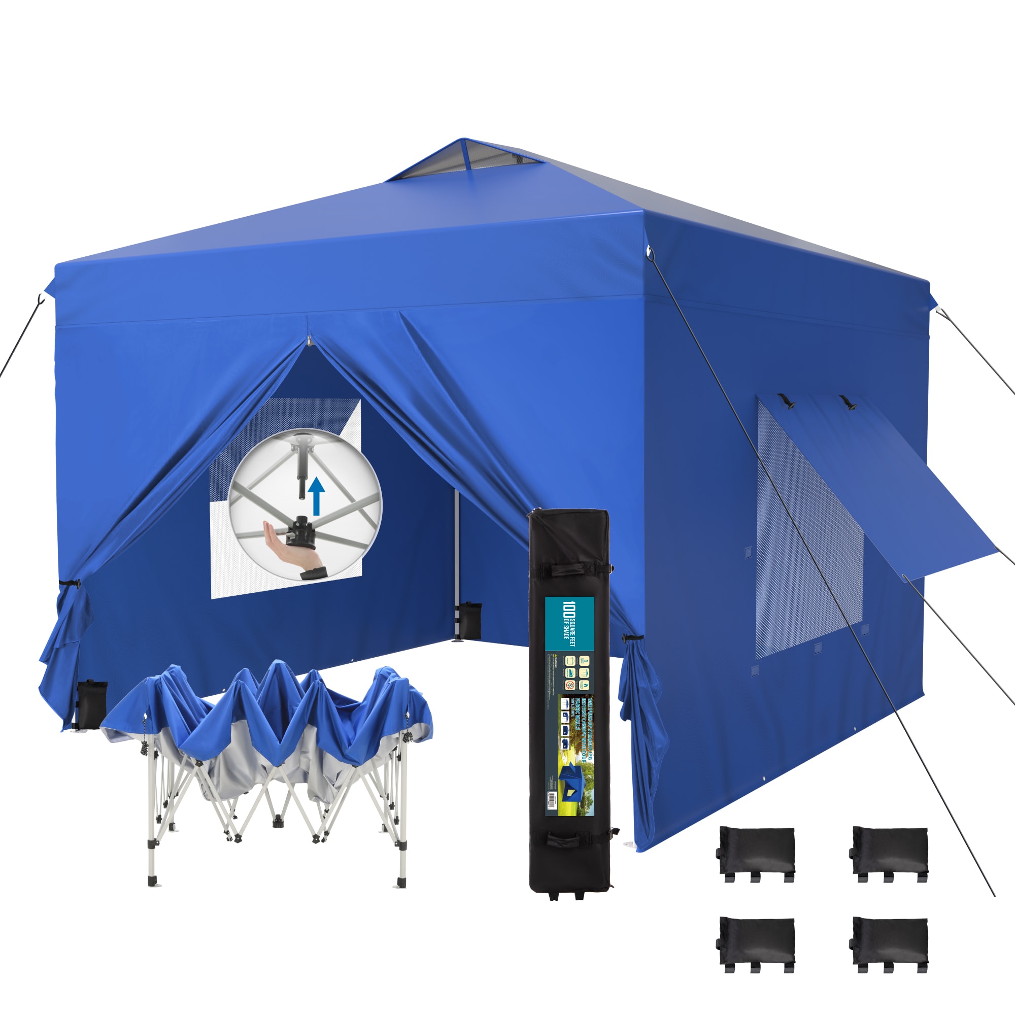 Sunshine Valley 10-ft x 10-ft Square Blue Pop-up canopy