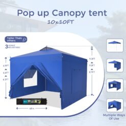 Sunshine Valley 10-ft x 10-ft Square Blue Pop-up canopy