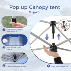 Sunshine Valley 10-ft x 10-ft Square Blue Pop-up canopy