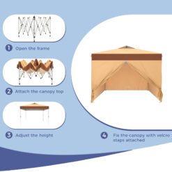 Sunshine Valley 10-ft x 10-ft Square Brown Pop-up canopy