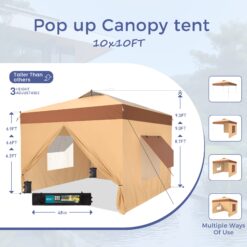 Sunshine Valley 10-ft x 10-ft Square Brown Pop-up canopy