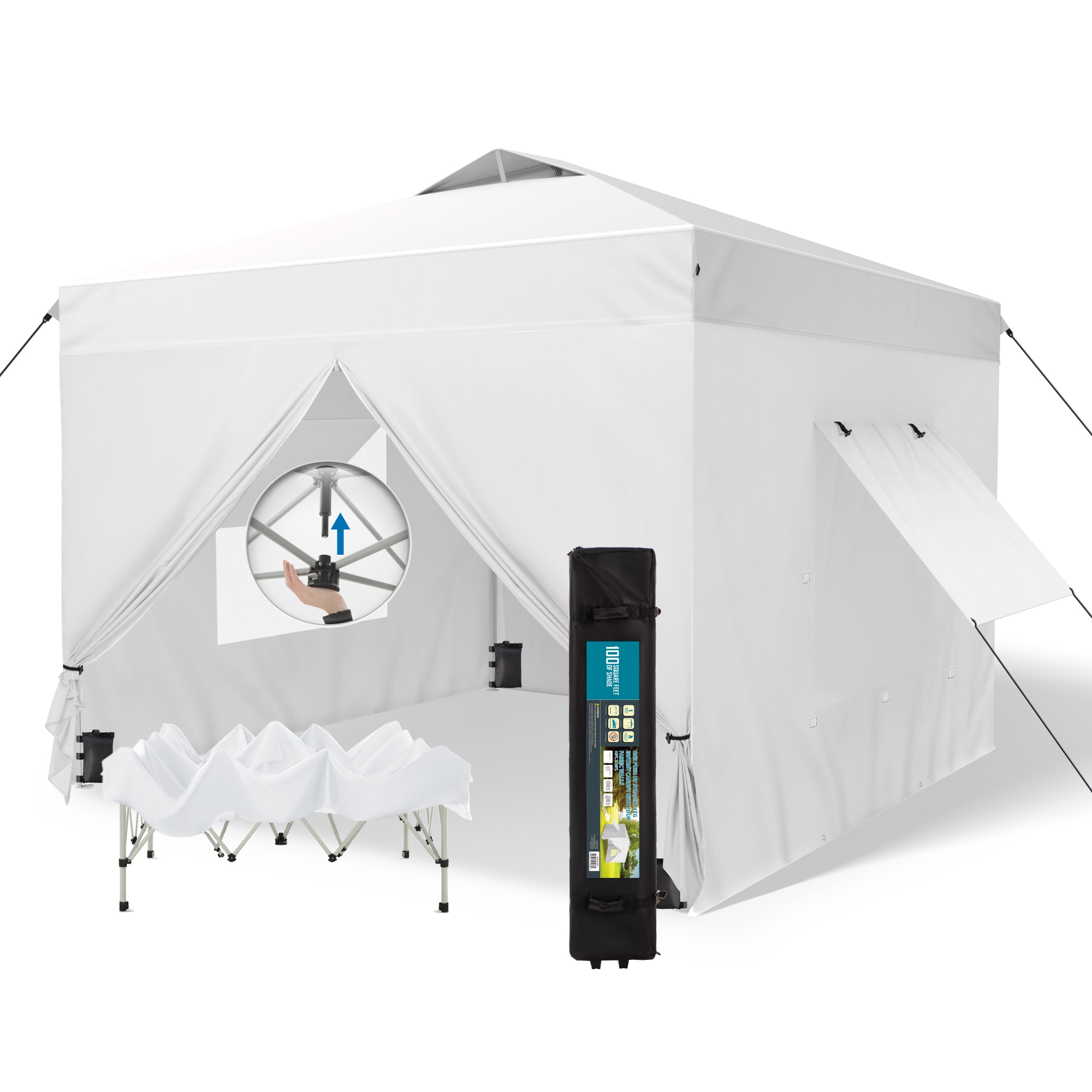 Sunshine Valley 10-ft x 10-ft Square White Pop-up canopy