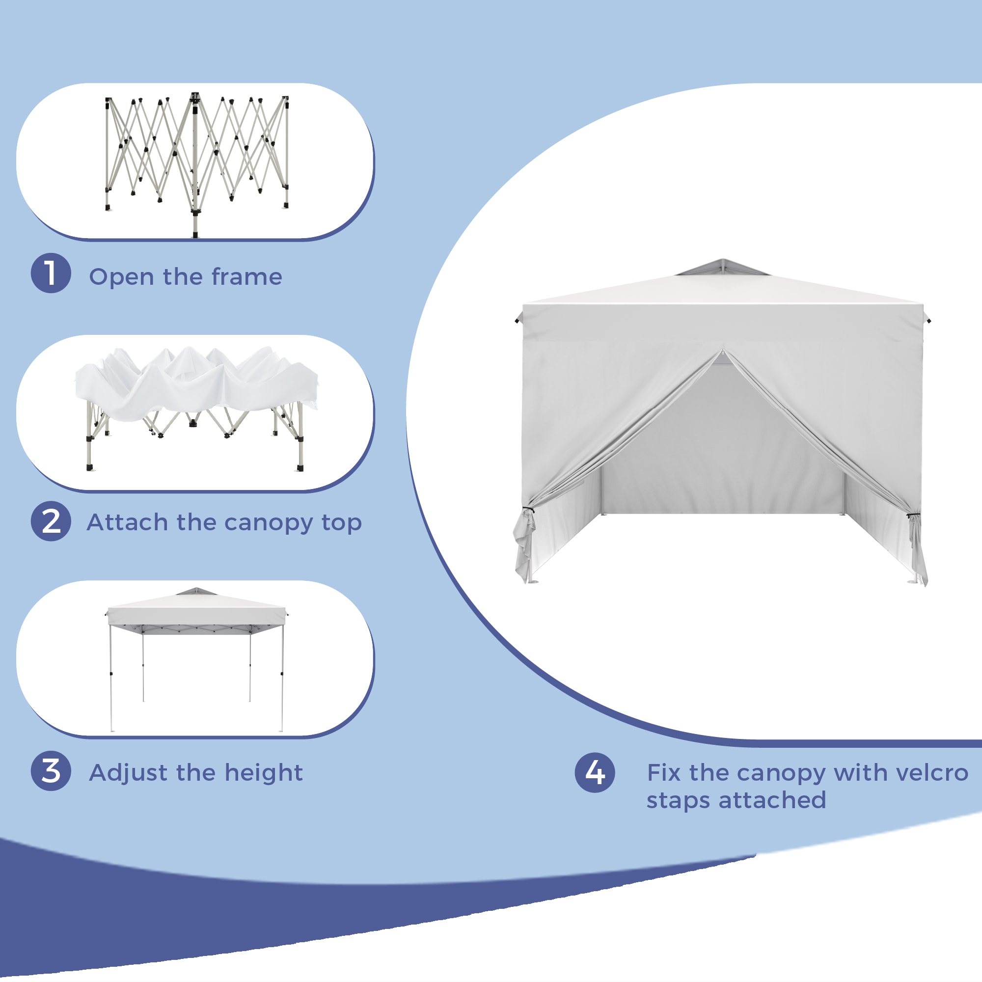 Sunshine Valley 10-ft x 10-ft Square White Pop-up canopy