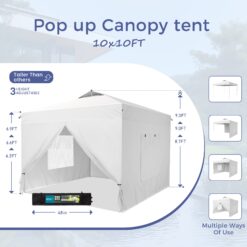 Sunshine Valley 10-ft x 10-ft Square White Pop-up canopy