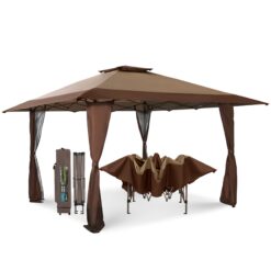 Sunshine Valley 13-ft x 13-ft Square Brown Pop-up canopy