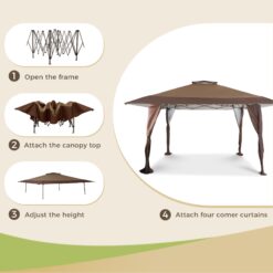 Sunshine Valley 13-ft x 13-ft Square Brown Pop-up canopy