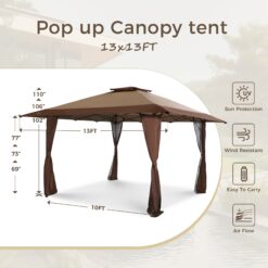 Sunshine Valley 13-ft x 13-ft Square Brown Pop-up canopy