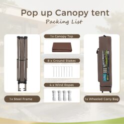 Sunshine Valley 13-ft x 13-ft Square Brown Pop-up canopy
