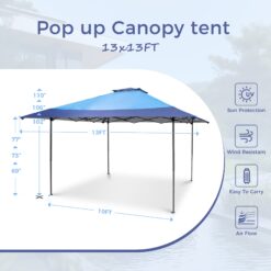 Sunshine Valley 13-ft x 13-ft Square Blue Pop-up canopy